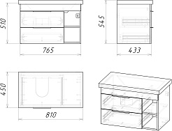 Grossman Мебель для ванной Форта 80 подвесная дуб галифакс – фотография-12